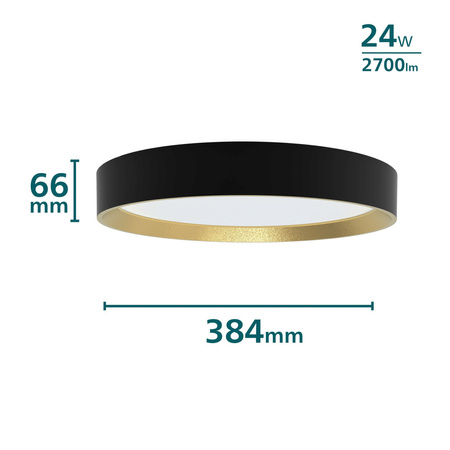 LED Plafond Deckenleuchte 24W 2700lm 2700K SceneSwitch Schwarz Hanno Philips