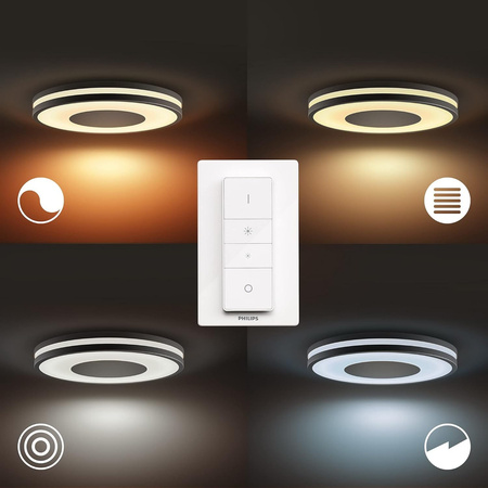 LED BEING Decke Plafond Schwarz 22.5W CCT PHILIPS HUE Bluetooth Zigbee + Dimmschalter