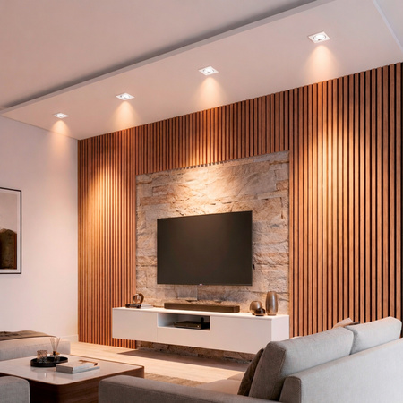 Einbaustrahler GU10, MR16 Einbauspot HALOGEN Quadrat beweglich Weiße Blech PICTOR LUMILED