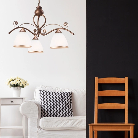 RETRO Hängelampe 3xE27 Weiß Holz Klassisch LM-3.51 Lamkur