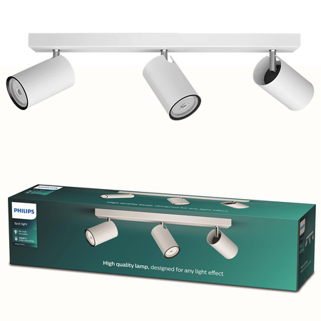 KOSIPO Deckenleuchte Reflektor Leuchte 3x GU10 Weiß Moving PHILIPS