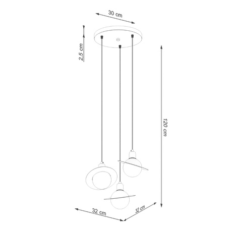 HYPERION 3P Hängeleuchte 3xG9 Schwarz Modern SOLLUX
