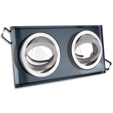 Spot Halogen Flush Mount 2x GU10 Rechteckig Beweglich Schwarz Styx Masterled