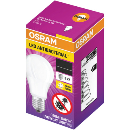 LED Leuchtmittel E27 A60 8,5W = 60W 806lm 2700K Warm 200° OSRAM ANTIBAKTERIELL