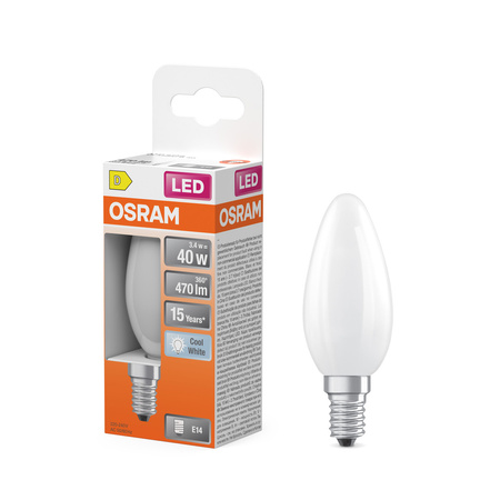LED-Lampe P45 E27 A60 3.4W = 40W 470lm 2700K Warm 300° Glühfaden STAR CLASSIC Osram