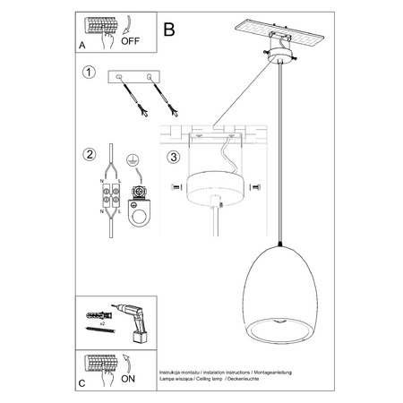 FLAWIUSZ E27 Decke Hängelampe Keramik Überhang Minimalistisch Weiß SOLLUX