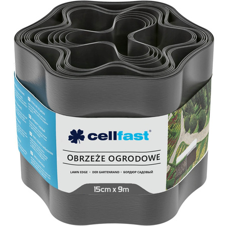 Rasenkante Flexibel gewellt 15cm x 9m Graphit CELLFAST