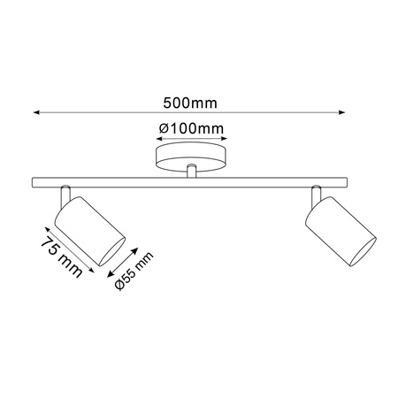 Wand- & Deckenstrahler 2x GU10 Gold GOLDI Sanico Goldlux