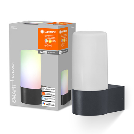 LED Fassadenwandleuchte INTELLIGENT 10W 380lm warme Lichtfarbe + RGB SMART + WiFi PIPE WALL LEDVANCE