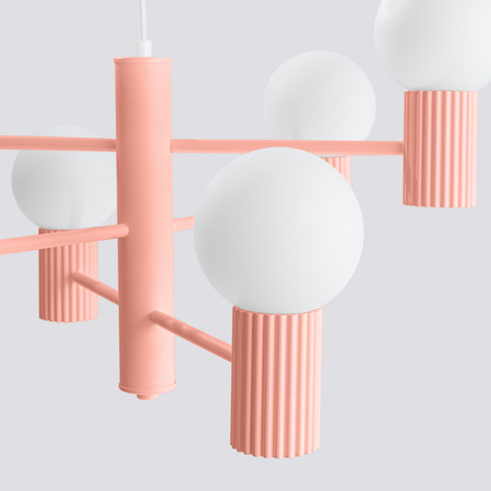 Kronleuchter Pendelleuchte 6x G9 Aluminium Pfirsich Halo Französisch Himmel SL.1838 Sollux