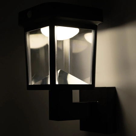 Solar-Wandleuchte, Garten-Wandleuchte IP44 4000K mit Bewegungs- und Dämmerungssensor MULION LUMILED