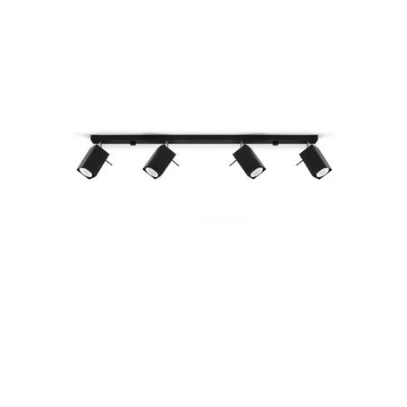 Anbauleuchte MERIDA 4L 4xGU10 Reflektor Halogen Beweglich Minimalistisch Schwarz SOLLUX