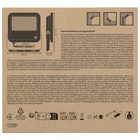 LED-Flutlicht 69W 10000lm 4000K IP66 Schwarz mit Dämmerungssensor LEDVANCE Flutlicht