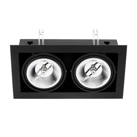 Unterputz-Halogen-Bewegliche Leuchte 2xGU10 ES111 Rechteckig Schwarz