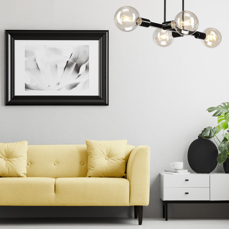 ASTRID 4xE27 Schwarz Glamour Deckenleuchte LM-4.146 Lamkur