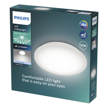 LED Plafond Deckenlampe 10W 1100lm 4000K Neutral Star Effekt Moire CL200 Philips