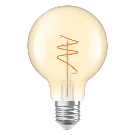 LED Dekorative G80 Glühbirne E27 4.9W = 40W 470lm 2200K Warm CRI90 300° Amber Dimmbar Vintage 1906 Osram