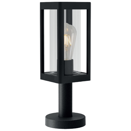 Außengartenlampe E27 Schwarz POST 35cm QUADRA Lumiled