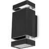 Wandleuchte Außen GU10, Garten-Wandleuchte nach oben und unten Aluminium Schwarz HEDRA LUMILED