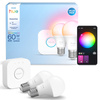 3x LED-Glühbirne E27 A60 8W = 60W 806lm 2200-6500K CCT + RGB SMART Smart Bluetooth ZigBee Weiß und Farbe Ambiance + Bridge Bridge Philips HUE Starter Kit