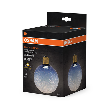 LED-Lampe E27 Frost Ball 3.5W 300lm 2700K Warm Dekorativ Blau Osram