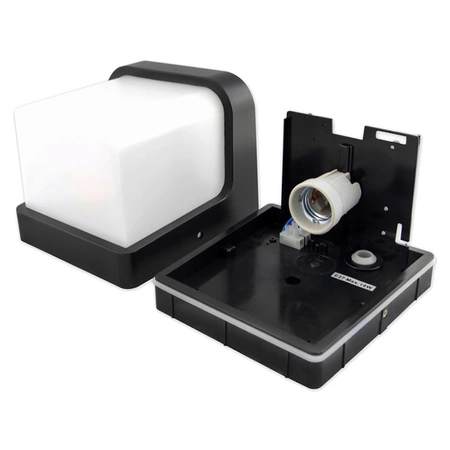 Gartenwandleuchte E27 Elevation SCHWARZ Quadrat CORGI