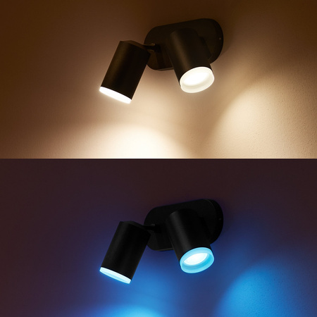 Philips HUE Weiß und Farbe Ambiance Fugato Lampe 2x4.2W Bluetooth Zigbee
