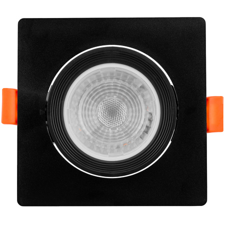 Einbaustrahler GU10, MR16 Einbauspot HALOGEN Quadrat beweglich Schwarz VENTUS LUMILED