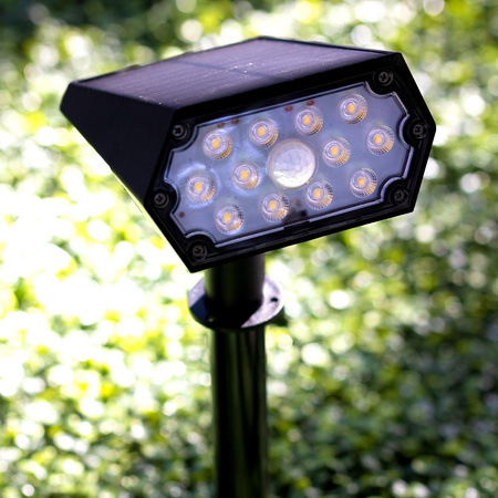 Garten LED SOLAR Strahler angetrieben 42 cm außen IP44 4000K Dämmerungssensor