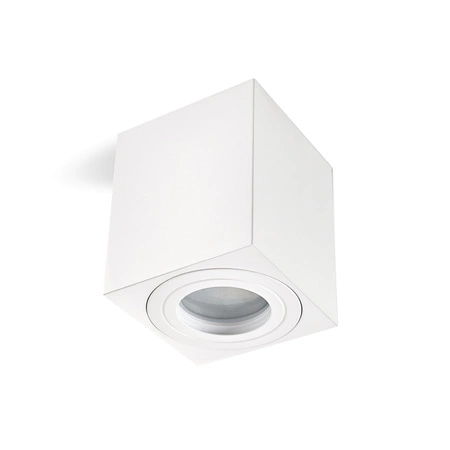 Aufputz-HALOGEN-Leuchte wasserdichtes Aluminium SPOT TUBE 95 mm IP44 Weiß AQUARIUS SQUARE Kobi