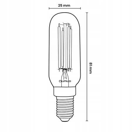 6x LED Lampen E14, LED Kühlschranklampe T25 4W = 40W 440lm 4000K neutral Glühfaden LUMILED