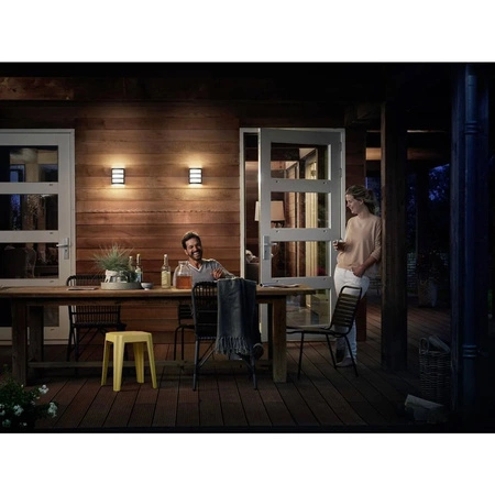 PYTHON 3.8W 2700K warm IP44 Silber PHILIPS Garten LED Wandlampe