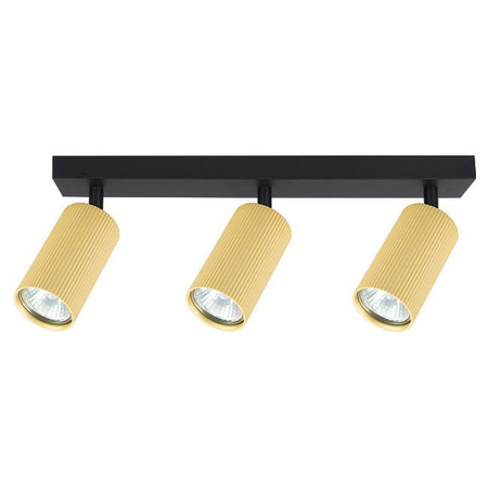 Spot Tuba Deckenleuchte Reflektor Halogen Leuchte 3x GU10 Moving Schwarz Gold Lucerno Masterled