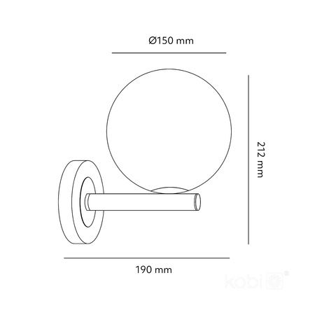 Wand Wandleuchte Aufputz G9 Schwarz Gold Globe Elegance Kobi