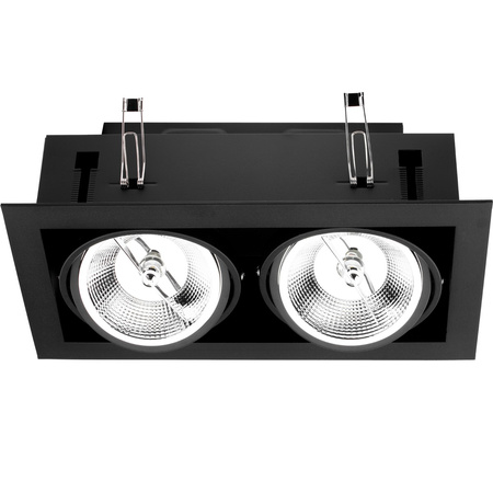 Einbaustrahler 2x GU10, ES111 Einbauspot HALOGEN Rechteck beweglich Schwarz CANIS LUMILED