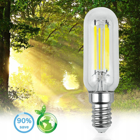 LED Lampen E14, LED Kühlschranklampe T25 4W = 40W 440lm 3000K warm Glühfaden LUMILED