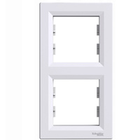 2-fach-Vertikalrahmen für die Asfora-Doppelsteckdose weiß