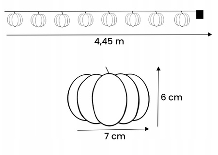 Batteriegirlande 8xLED Deko-Kürbisse 4,45m Halloween-Lichter + USB C