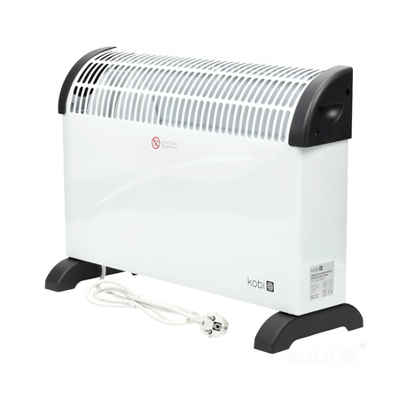 Einstellbare elektrische Konvektorheizung 2000W TURBO Weiß und Schwarz Kobi