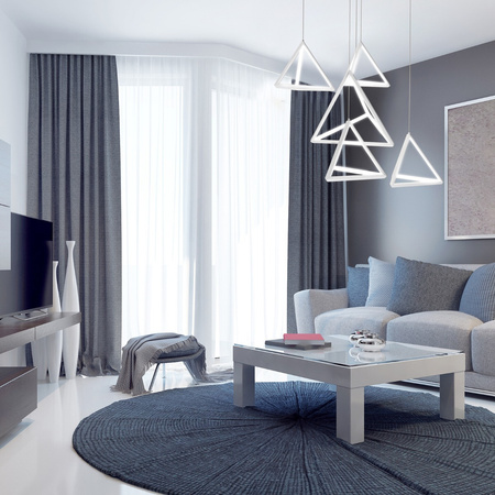 Deckenleuchte Kronleuchter 5x Dreiecke 80W 120cm - GOLDLUX (Polux)