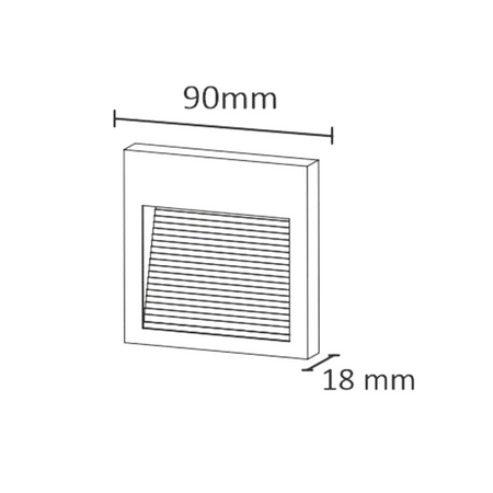 LED-Gartenanbau-Treppenleuchte 3W 60lm IP44 4000K grau quadratisch Q9 GOLDLUX (Polux)