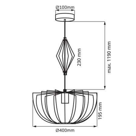 Hängelampe Hängend E27 Schwarz Jasmina Sanico Goldlux