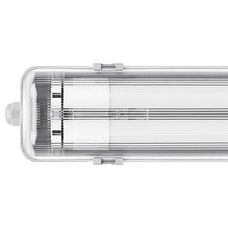 Schlagwettergeschützte Leuchte 120cm 2xT8 G13 IP65 + LED-Leuchtstoffröhren 18W 6500K Cold Masterled