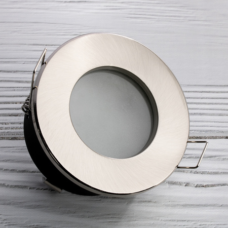 Einbaustrahler GU10, Einbauspot HALOGEN hermetisch für Badezimmer IP44 Satin AQUA LUMILED