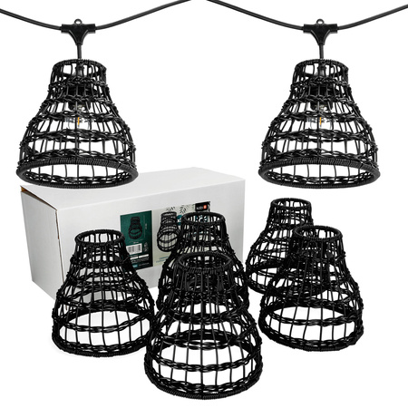 Lampenschirm für Girlanden Set CRETE LS R2 Schwarz Metall 5 Stück Kobi