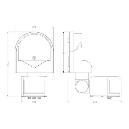 PIR-Außenbewegungsmelder IP44 Weiß