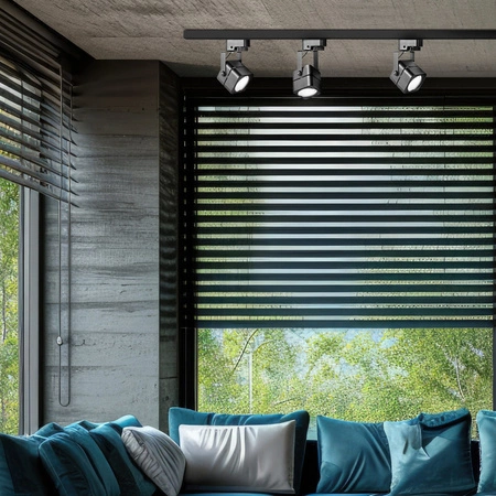 Stromschienen-Kit 1-Phasen-Schiene + 3x GU10 Reflektor Schwarz VIENNA Sanico Goldlux