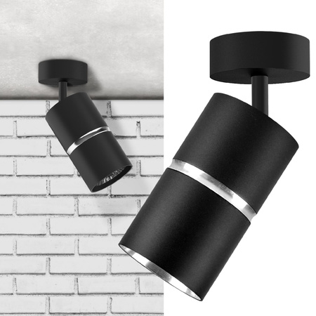 GU10 SchwarzSilber BAMBOO Sanico Goldlux Wand- und Decken-Reflektorstrahler