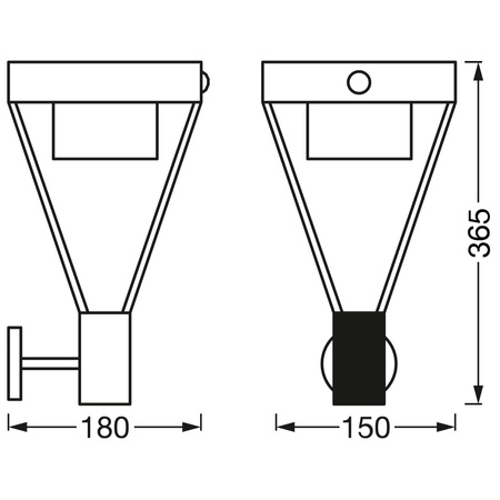 Wandleuchte Solarwand-Fassadenleuchte 6W 550lm 3000K Bewegungssensor Endura STYLE SOL WALL LEDVANCE