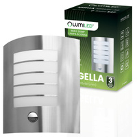 Wandleuchte Außen E27, Garten-Wandleuchte IP44 Schwarz mit Bewegungs- und Dämmerungssensor NIGELLA LUMILED